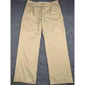 Vintage Orvis Pants Mens 40 Beige Pleated Lightweight Dress Pants USA Made 38x33